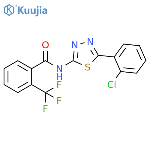 N-5-(2-chlorophenyl)-1,3,4-thiadiazol-2-yl-2-(trifluoromethyl)benzamide structure