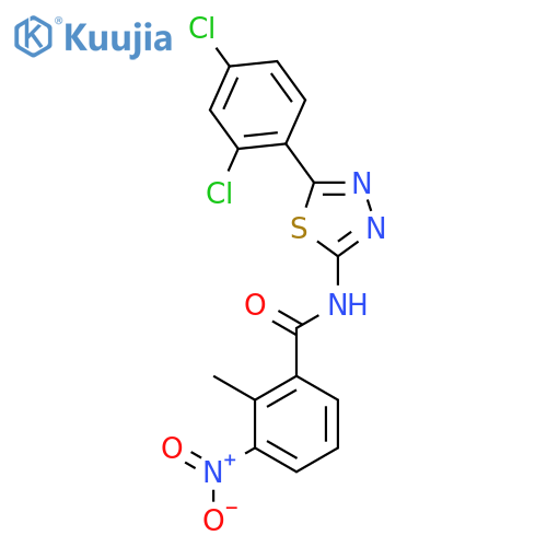 N-5-(2,4-dichlorophenyl)-1,3,4-thiadiazol-2-yl-2-methyl-3-nitrobenzamide structure