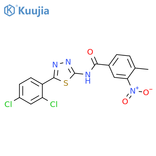 N-5-(2,4-dichlorophenyl)-1,3,4-thiadiazol-2-yl-4-methyl-3-nitrobenzamide structure