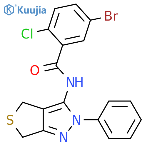 5-bromo-2-chloro-N-{2-phenyl-2H,4H,6H-thieno[3,4-c]pyrazol-3-yl}benzamide structure