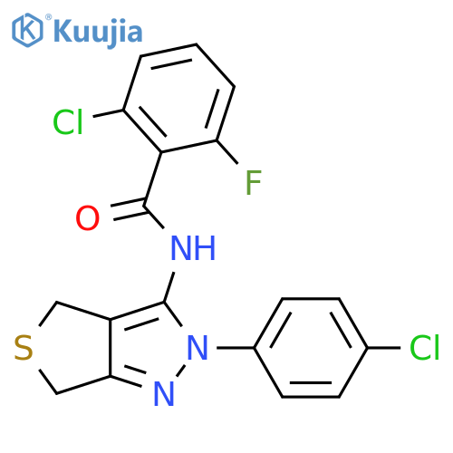 2-chloro-N-2-(4-chlorophenyl)-2H,4H,6H-thieno3,4-cpyrazol-3-yl-6-fluorobenzamide structure