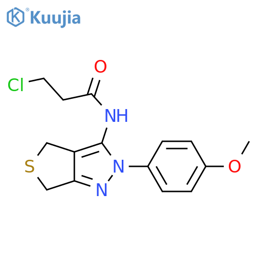3-chloro-N-2-(4-methoxyphenyl)-2H,4H,6H-thieno3,4-cpyrazol-3-ylpropanamide structure