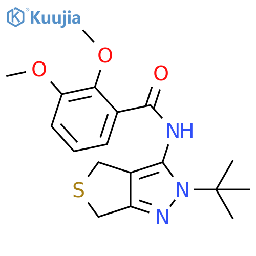 N-{2-tert-butyl-2H,4H,6H-thieno[3,4-c]pyrazol-3-yl}-2,3-dimethoxybenzamide structure