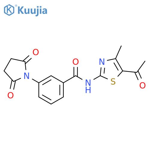 N-(5-acetyl-4-methyl-1,3-thiazol-2-yl)-3-(2,5-dioxopyrrolidin-1-yl)benzamide structure