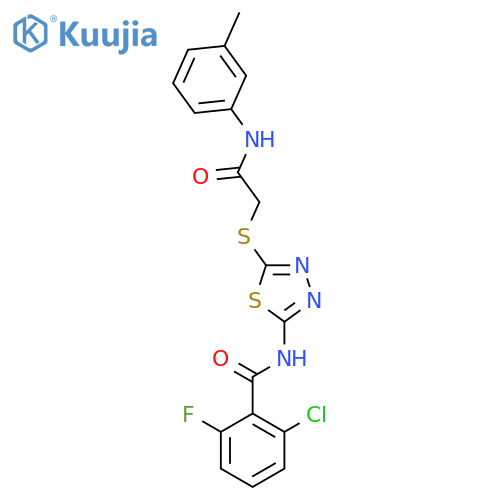 2-chloro-6-fluoro-N-[5-({[(3-methylphenyl)carbamoyl]methyl}sulfanyl)-1,3,4-thiadiazol-2-yl]benzamide structure