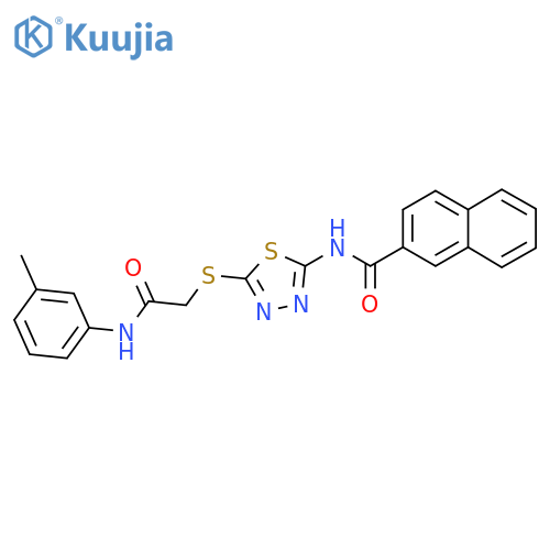N-5-({(3-methylphenyl)carbamoylmethyl}sulfanyl)-1,3,4-thiadiazol-2-ylnaphthalene-2-carboxamide structure