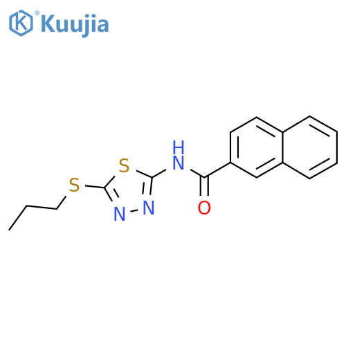 N-5-(propylsulfanyl)-1,3,4-thiadiazol-2-ylnaphthalene-2-carboxamide structure