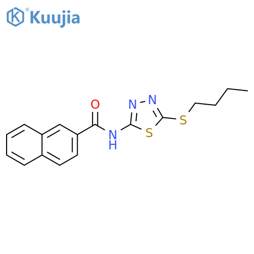 N-[5-(butylsulfanyl)-1,3,4-thiadiazol-2-yl]naphthalene-2-carboxamide structure