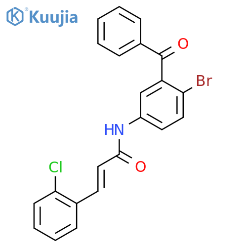 (2E)-N-(3-benzoyl-4-bromophenyl)-3-(2-chlorophenyl)prop-2-enamide structure