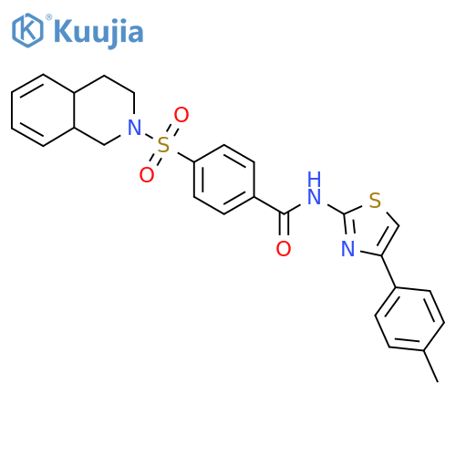 N-4-(4-methylphenyl)-1,3-thiazol-2-yl-4-(1,2,3,4-tetrahydroisoquinoline-2-sulfonyl)benzamide structure