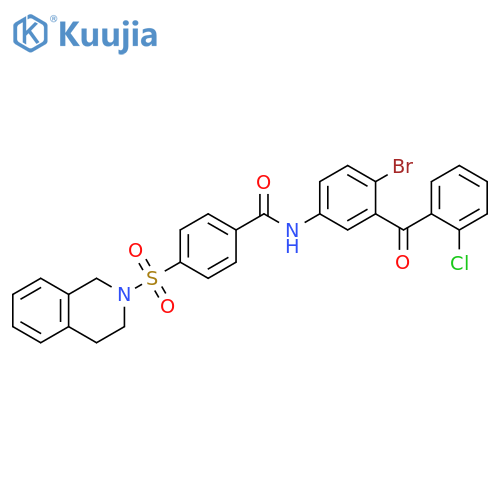 N-4-bromo-3-(2-chlorobenzoyl)phenyl-4-(1,2,3,4-tetrahydroisoquinoline-2-sulfonyl)benzamide structure