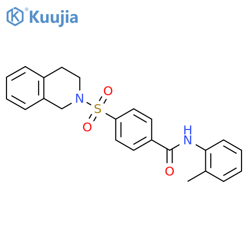N-(2-methylphenyl)-4-(1,2,3,4-tetrahydroisoquinoline-2-sulfonyl)benzamide structure