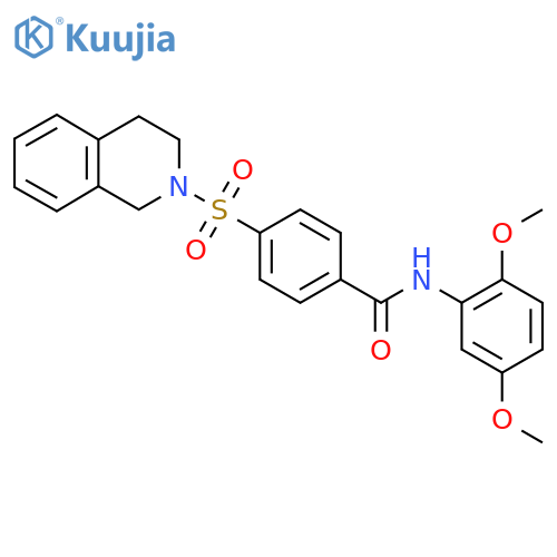 N-(2,5-dimethoxyphenyl)-4-(1,2,3,4-tetrahydroisoquinoline-2-sulfonyl)benzamide structure