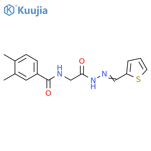 3,4-dimethyl-N-({N'-[(1E)-(thiophen-2-yl)methylidene]hydrazinecarbonyl}methyl)benzamide structure