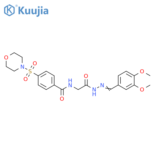 N-({N'-(1E)-(3,4-dimethoxyphenyl)methylidenehydrazinecarbonyl}methyl)-4-(morpholine-4-sulfonyl)benzamide structure
