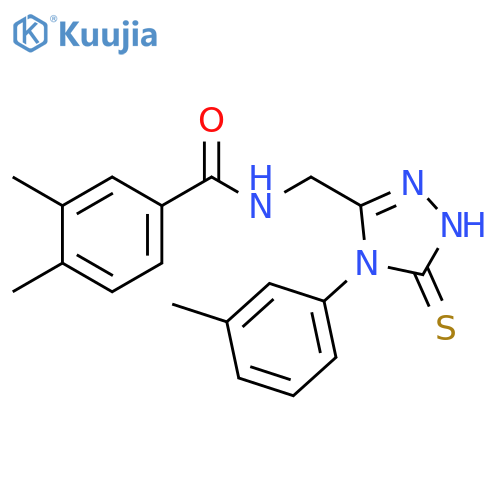 3,4-dimethyl-N-{4-(3-methylphenyl)-5-sulfanylidene-4,5-dihydro-1H-1,2,4-triazol-3-ylmethyl}benzamide structure