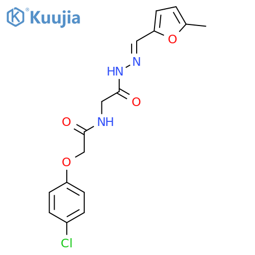2-(4-chlorophenoxy)-N-({N'-(1E)-(5-methylfuran-2-yl)methylidenehydrazinecarbonyl}methyl)acetamide structure