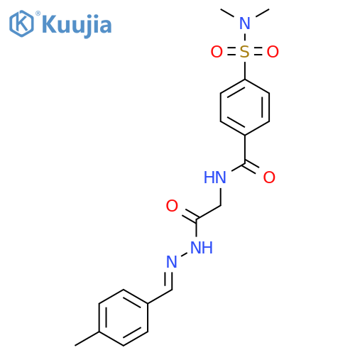 4-(dimethylsulfamoyl)-N-({N'-(1E)-(4-methylphenyl)methylidenehydrazinecarbonyl}methyl)benzamide structure