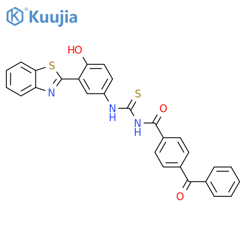 1-(4-benzoylbenzoyl)-3-3-(1,3-benzothiazol-2-yl)-4-hydroxyphenylthiourea structure