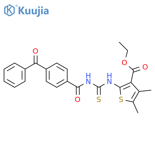 ethyl 2-({[(4-benzoylphenyl)formamido]methanethioyl}amino)-4,5-dimethylthiophene-3-carboxylate structure