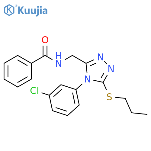 N-{4-(3-chlorophenyl)-5-(propylsulfanyl)-4H-1,2,4-triazol-3-ylmethyl}benzamide structure
