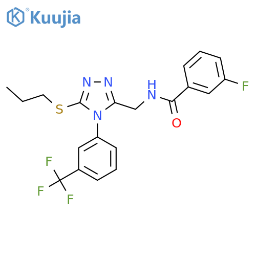 3-fluoro-N-{5-(propylsulfanyl)-4-3-(trifluoromethyl)phenyl-4H-1,2,4-triazol-3-ylmethyl}benzamide structure