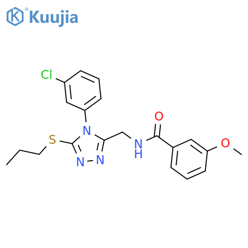 N-{4-(3-chlorophenyl)-5-(propylsulfanyl)-4H-1,2,4-triazol-3-ylmethyl}-3-methoxybenzamide structure