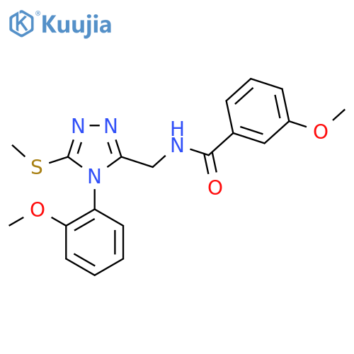 3-methoxy-N-{4-(2-methoxyphenyl)-5-(methylsulfanyl)-4H-1,2,4-triazol-3-ylmethyl}benzamide structure