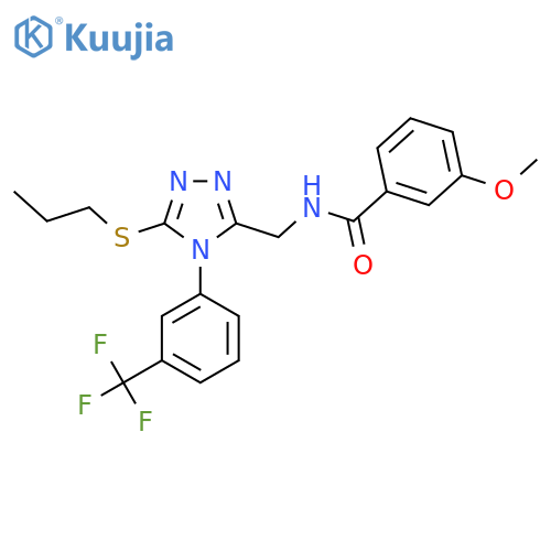 3-methoxy-N-{5-(propylsulfanyl)-4-3-(trifluoromethyl)phenyl-4H-1,2,4-triazol-3-ylmethyl}benzamide structure