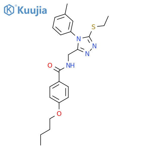 4-butoxy-N-{5-(ethylsulfanyl)-4-(3-methylphenyl)-4H-1,2,4-triazol-3-ylmethyl}benzamide structure