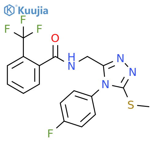 N-{4-(4-fluorophenyl)-5-(methylsulfanyl)-4H-1,2,4-triazol-3-ylmethyl}-2-(trifluoromethyl)benzamide structure