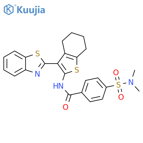 N-3-(1,3-benzothiazol-2-yl)-4,5,6,7-tetrahydro-1-benzothiophen-2-yl-4-(dimethylsulfamoyl)benzamide structure