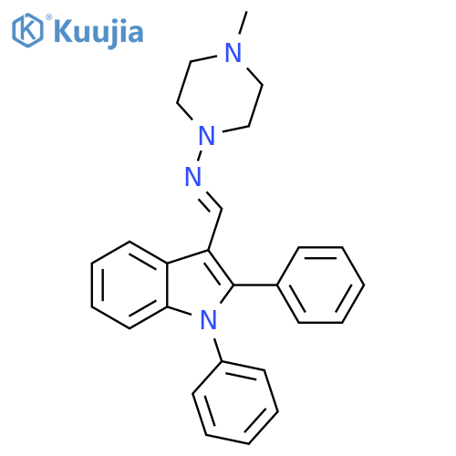 (1E)-1-(1,2-diphenyl-1H-indol-3-yl)-N-(4-methylpiperazin-1-yl)methanimine structure