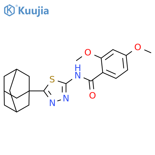 N-5-(adamantan-1-yl)-1,3,4-thiadiazol-2-yl-2,4-dimethoxybenzamide structure