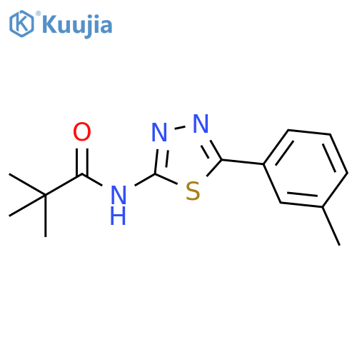 2,2-dimethyl-N-[5-(3-methylphenyl)-1,3,4-thiadiazol-2-yl]propanamide structure