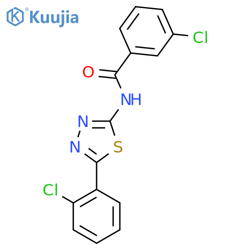3-chloro-N-5-(2-chlorophenyl)-1,3,4-thiadiazol-2-ylbenzamide structure