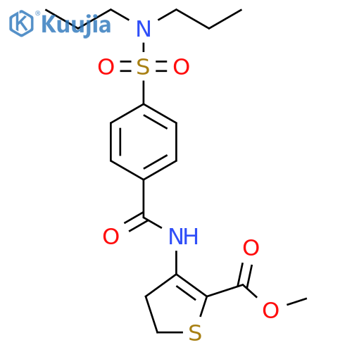 methyl 3-4-(dipropylsulfamoyl)benzamido-4,5-dihydrothiophene-2-carboxylate structure