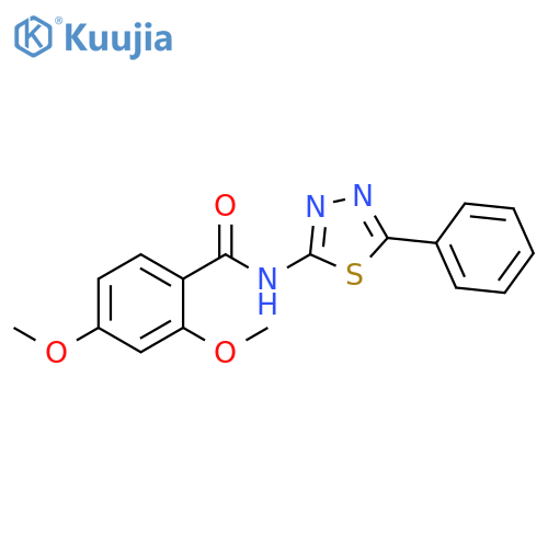 2,4-dimethoxy-N-(5-phenyl-1,3,4-thiadiazol-2-yl)benzamide structure