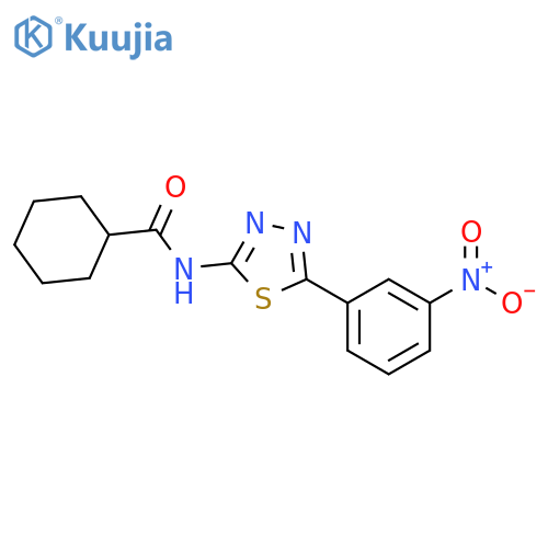 N-[5-(3-nitrophenyl)-1,3,4-thiadiazol-2-yl]cyclohexanecarboxamide structure