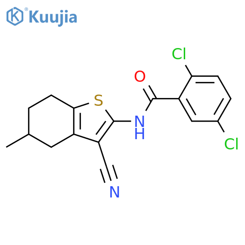 2,5-dichloro-N-(3-cyano-5-methyl-4,5,6,7-tetrahydro-1-benzothiophen-2-yl)benzamide structure