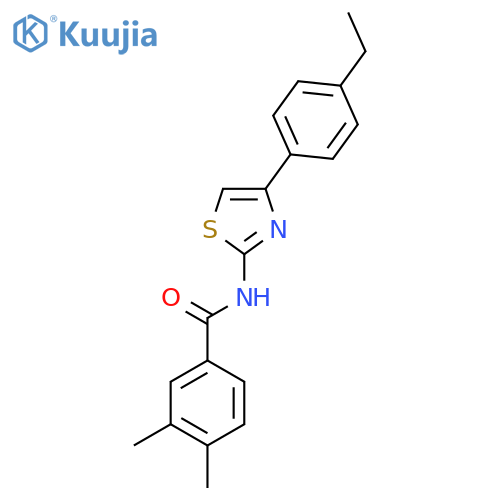 N-4-(4-ethylphenyl)-1,3-thiazol-2-yl-3,4-dimethylbenzamide structure