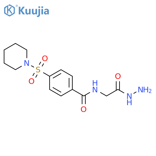 N-(hydrazinecarbonyl)methyl-4-(piperidine-1-sulfonyl)benzamide structure