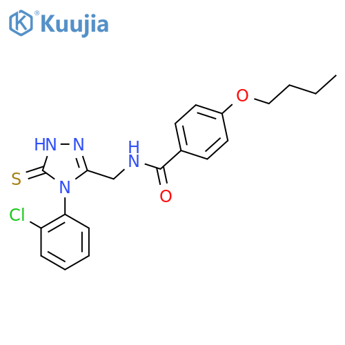 4-butoxy-N-{4-(2-chlorophenyl)-5-sulfanylidene-4,5-dihydro-1H-1,2,4-triazol-3-ylmethyl}benzamide structure