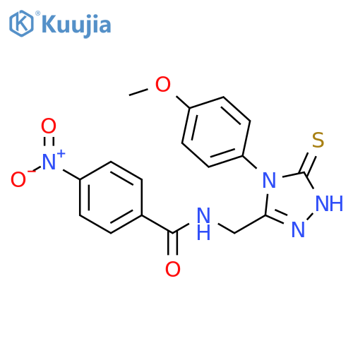 N-{4-(4-methoxyphenyl)-5-sulfanylidene-4,5-dihydro-1H-1,2,4-triazol-3-ylmethyl}-4-nitrobenzamide structure