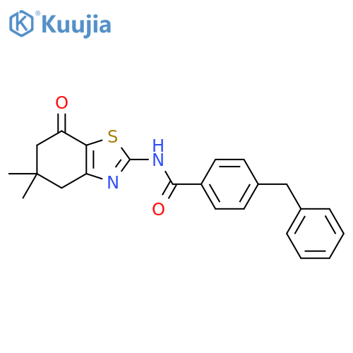 4-benzyl-N-(5,5-dimethyl-7-oxo-4,5,6,7-tetrahydro-1,3-benzothiazol-2-yl)benzamide structure