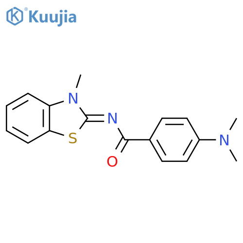 4-(dimethylamino)-N-(2E)-3-methyl-2,3-dihydro-1,3-benzothiazol-2-ylidenebenzamide structure
