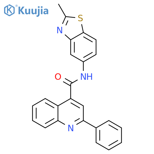N-(2-methyl-1,3-benzothiazol-5-yl)-2-phenylquinoline-4-carboxamide structure
