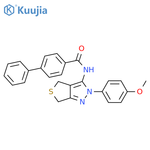 N-2-(4-methoxyphenyl)-2H,4H,6H-thieno3,4-cpyrazol-3-yl-1,1'-biphenyl-4-carboxamide structure
