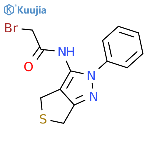 2-bromo-N-{2-phenyl-2H,4H,6H-thieno3,4-cpyrazol-3-yl}acetamide structure