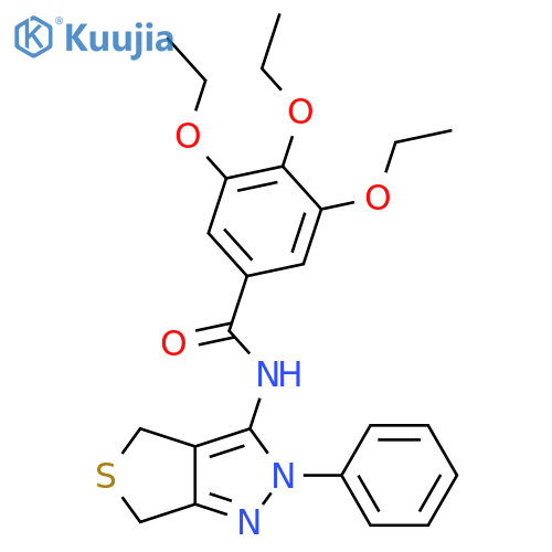 3,4,5-triethoxy-N-{2-phenyl-2H,4H,6H-thieno3,4-cpyrazol-3-yl}benzamide structure